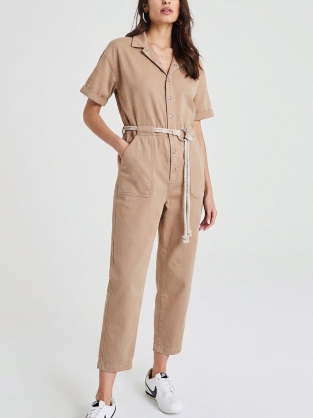 AG Adriano Goldschmied Emery Rope Belt Jumpsuit - Size M NWT